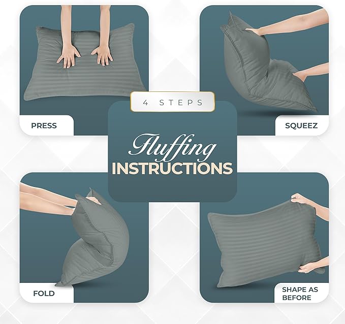 Utopia Bedding Bed Pillows for Sleeping Queen Size (Light Grey), Set of 2, Cooling Hotel Quality, for Back, Stomach or Side Sleepers