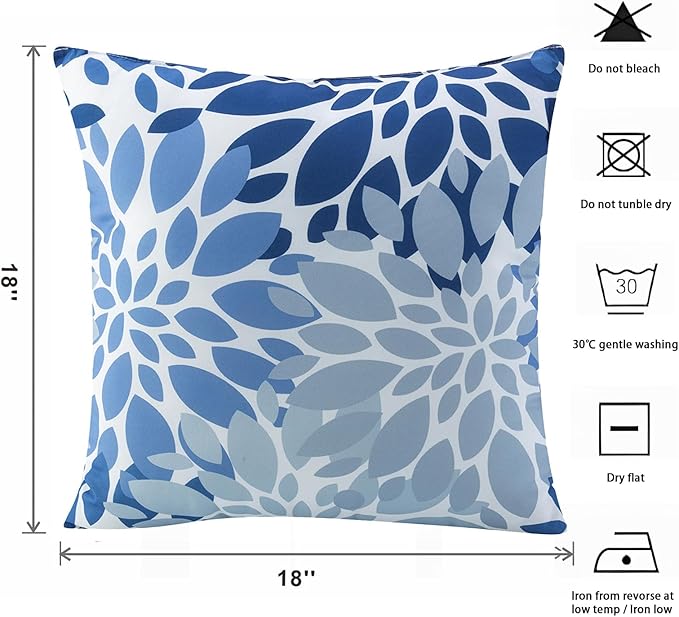 Outdoor Throw Pillows - Decorative Pillows with Insert Included Set of 2 Outdoor Pillows for Patio Furniture 18x18 Inch