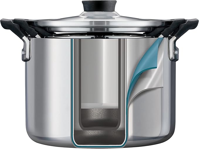 Tramontina Nesting 6 Pc Stainless Steel Tri-Ply Clad Sauce Pan and Stock Pot Set, 80116/048DS