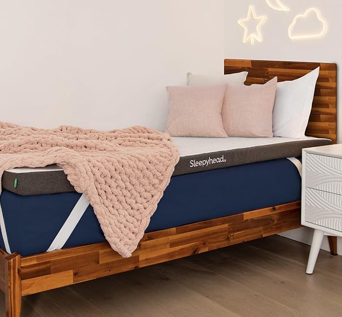 Sleepyhead Full 3 Inch Super Memory Foam Mattress Topper for College Dorm – Copper & Gel Infused, Cooling, Washable Cover, Thick & Comfortable Mattress Pad, Dorm Room Essentials (Full 3")