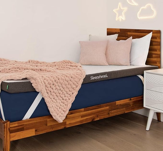 Sleepyhead Twin XL 3 Inch Super Memory Foam Mattress Topper for College Dorm – Copper & Gel Infused, Cooling, Washable Cover, Thick & Comfortable Mattress Pad, Dorm Room Essentials (XL Twin 3")