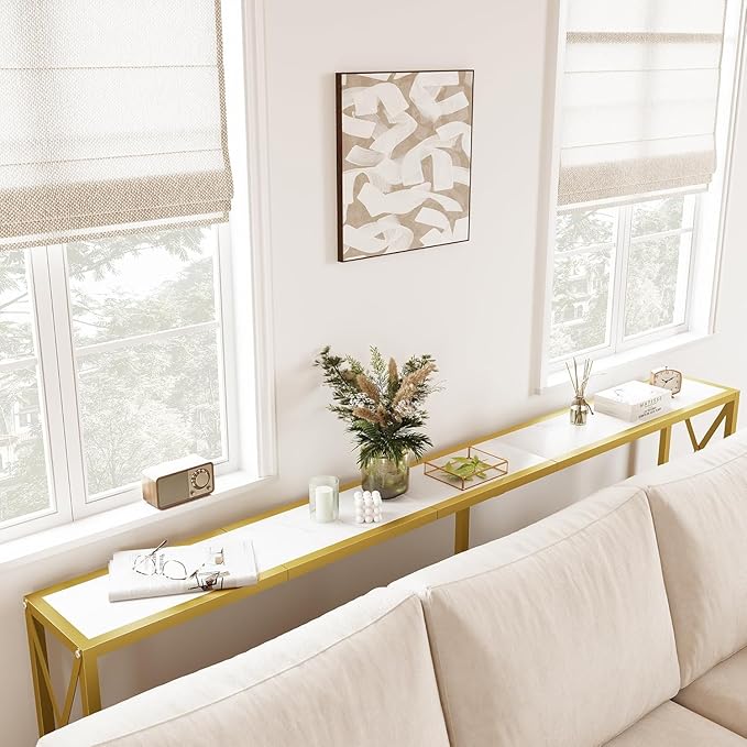 70" Gold Sofa Table,Console Table,Behind Couch Table, Entryway Table Skinny Stand for Hallway, Living Room, Bedroom