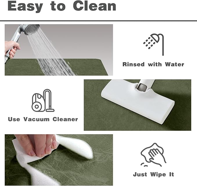 Bathroom Mat Quick Dry, Bathroom Rugs Non Slip Washable Thin Absorbent Bath Mat Fits Under Door Bathroom Floor Mat Perfect for Bath, Shower, or Sink 16"x24" Sage Green