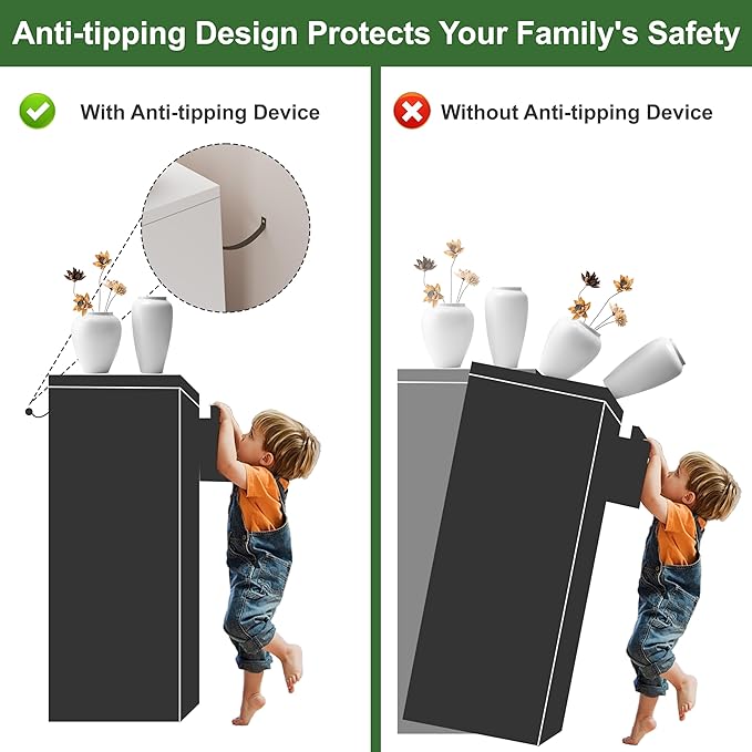 Metal Dresser Tall White Dresser for Bedroom Chest,43.11" H Drawer Chest, Closet Dressers & Chests of Drawers for Living Room, Hallway (4 Drawers)