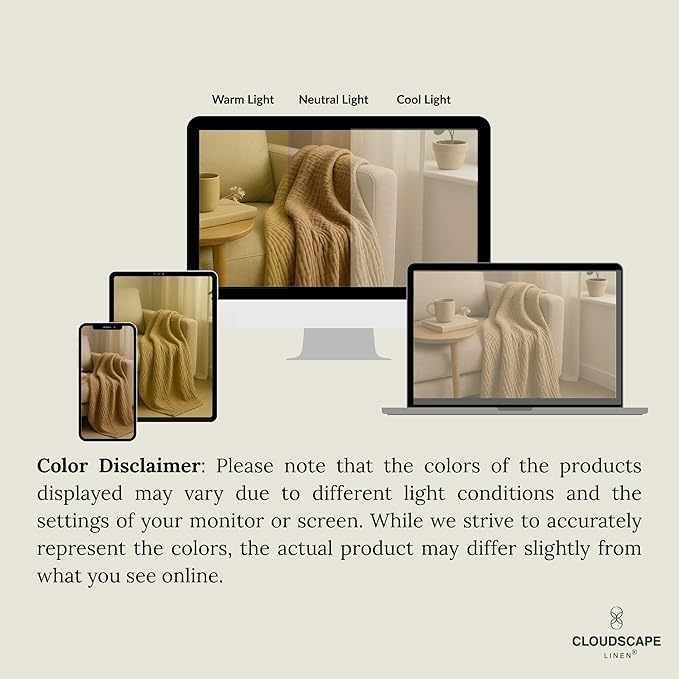 Soft 4 Layer Muslin Blanket Twin Size, 100% Cotton Blanket for Couch, Bed, Sofa, Pre-Washed Gauze, Best for Summer, 68x92, Beige Fog