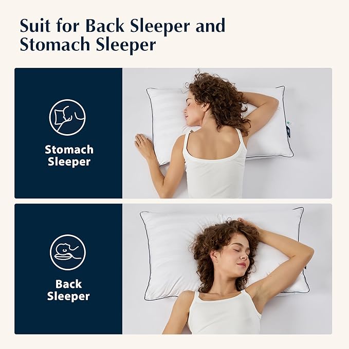 Pacific Coast White Goose Down Pillow, Hotel Bed Pillow for Sleeping, Certified by RDS and Oeko, Suit for Back and Stomach Sleepers, Queen Size