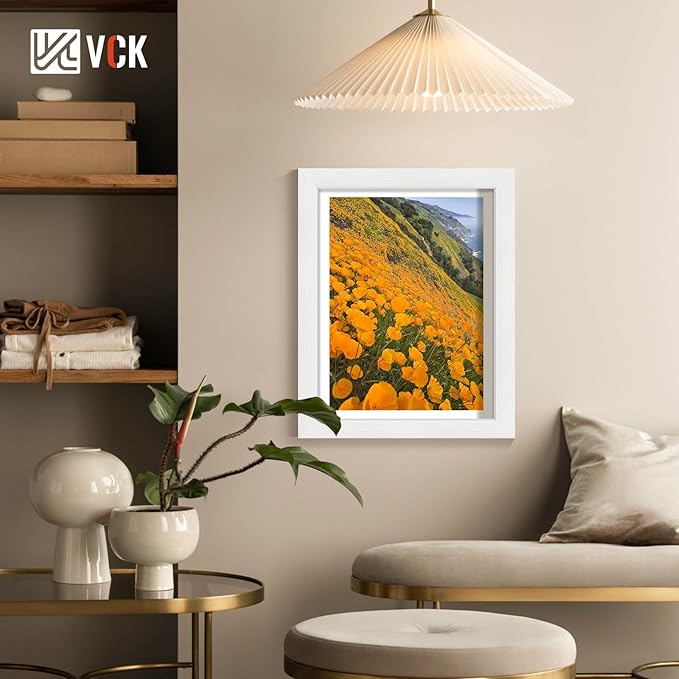 VCK 11x14 Picture Frame, White Wood 14 x 11 Diploma Document Frames, Home or Gallery Wall Hanging, 1 Pack