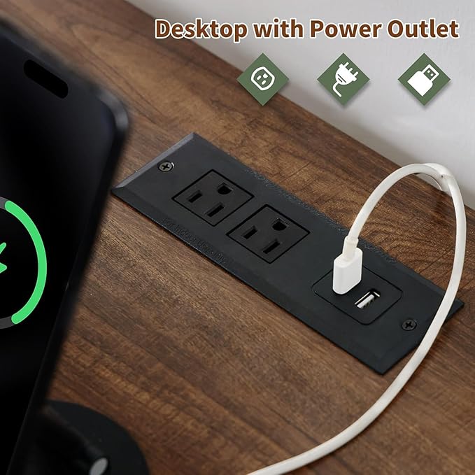 Vintage White Dresser for Bedroom,6 Drawers Dresser with LED Light,Power Outlets and Open Shelves,Chests of Drawers for 65 inch TV, for Hallway, Entryway