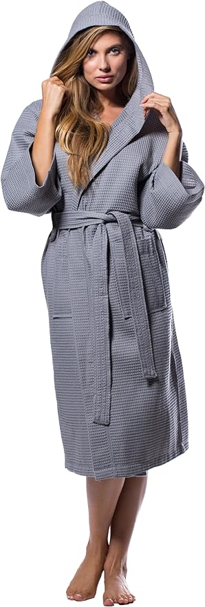 Turquaz Lightweight Full-Length Robes For Women Waffle Kimono Bathrobe - Soft, Fast-Drying, Long-Lasting Cotton Blend Unisex