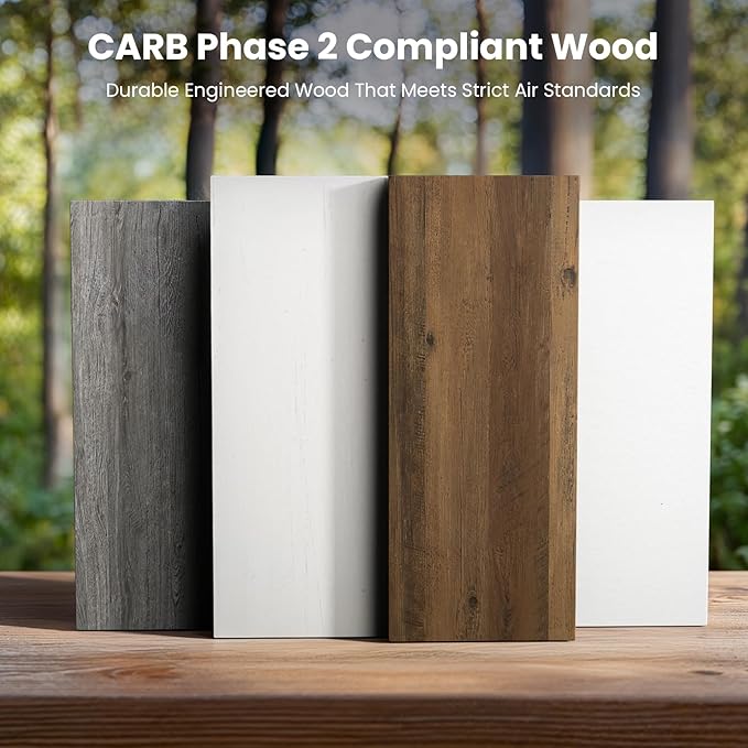 Amada Farmhouse 7 Drawer Dresser for Bedroom, 47.2 Inch Wide Wood Dresser with Natural Texture, Large Drawers, Rustic Farmhouse Chest of Drawers for Bedroom, Living Room, Hallway, White