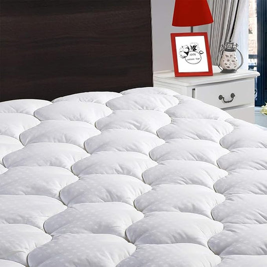 LEISURE TOWN California King Mattress Pad Fitted Quilted Cotton Mattress Cover Cooling Soft Pillow Top Mattress Topper with Down Alternative Filling Mattress Protector with 8-21 Deep Pocket (72x84)