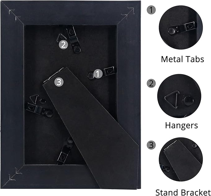 GraduationMall 4x6 Picture Frames, Real Glass, Display Photos for Wall or Tabletop, Mahogany with Gold Beads, 2-Pack