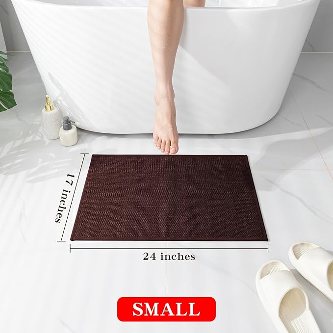 chakme Bathroom Rugs Mat 24x17, Ultra Thin Non Slip Bath Mat Small Quick Dry Absorbent Bath Mat for Bathroom Floor, (Dark Purple, 24"x17")