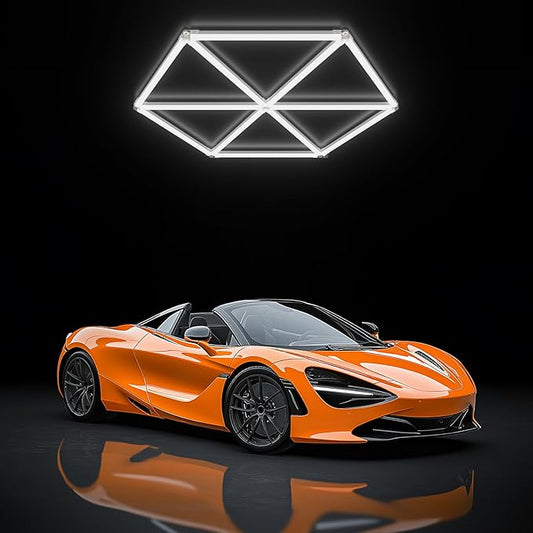 ALLYES Hexagon Garage LED Lights - Hexagonal LED Panel, 6500K,5940LM, Designed for Honeycomb Ceiling Lighting in workshops, basements, and Warehouses