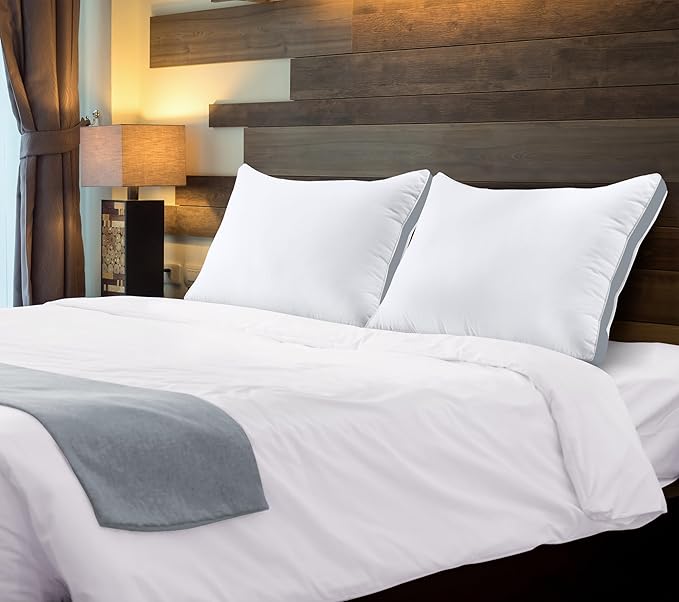 Utopia Bedding Bed Pillows for Sleeping King Size (Grey), Set of 2, Cooling Hotel Quality, Gusseted Pillow for Back, Stomach or Side Sleepers