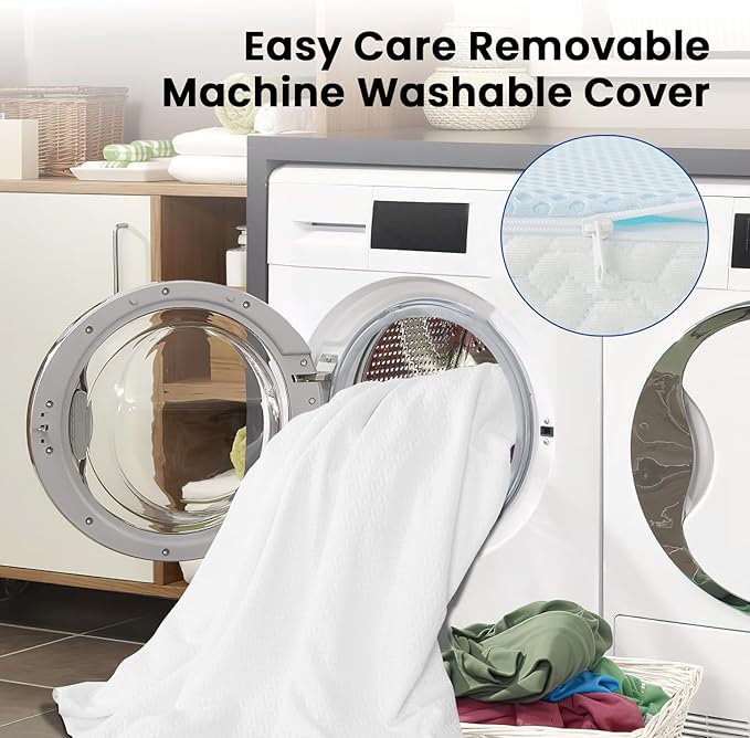 4 Inch Gel Memory Foam Mattress Topper Full, Cooling Mattress Topper with Removable & Washable Bamboo Cover, CertiPUR-US Certified