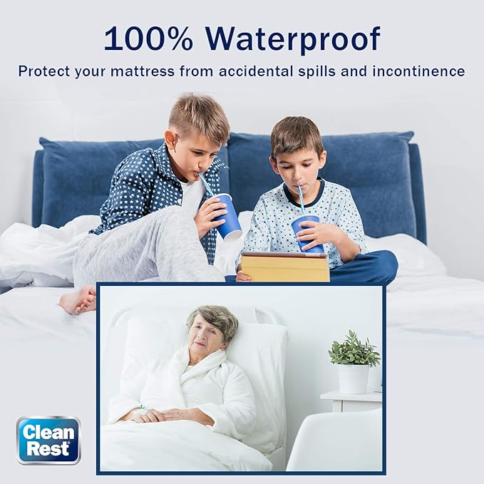 CleanRest Pro Mattress Protector Encasement, MicroPlush Fabric, Ultimate Sleep Surface Protection with Patented MicronOne Technology, Zip-N-Click Security, EZ-Fit, Waterproof (King)