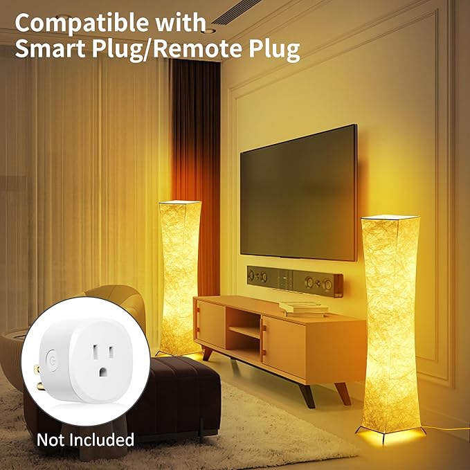 chiphy Floor Lamp, Dimmable 39" (XS) Tall Standing Lamp, 3 Levels Adjustable Brightness 12Wx2 LED Bulbs, Column Floor Light w/White Fabric Shade, Home Decor for Living Room, Bedroom, Kids Room