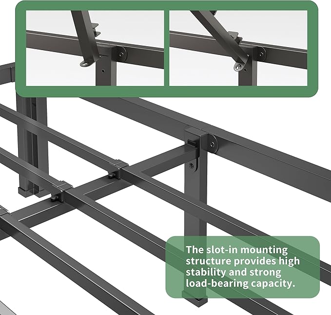 NKZ 12 Inch Full Bed Frame, Sturdy Metal Platform with Round Corner Legs, 3,500 lbs Heavy Duty Steel Slat Support, Easy Assembly, Noise Free, No Box Spring Needed