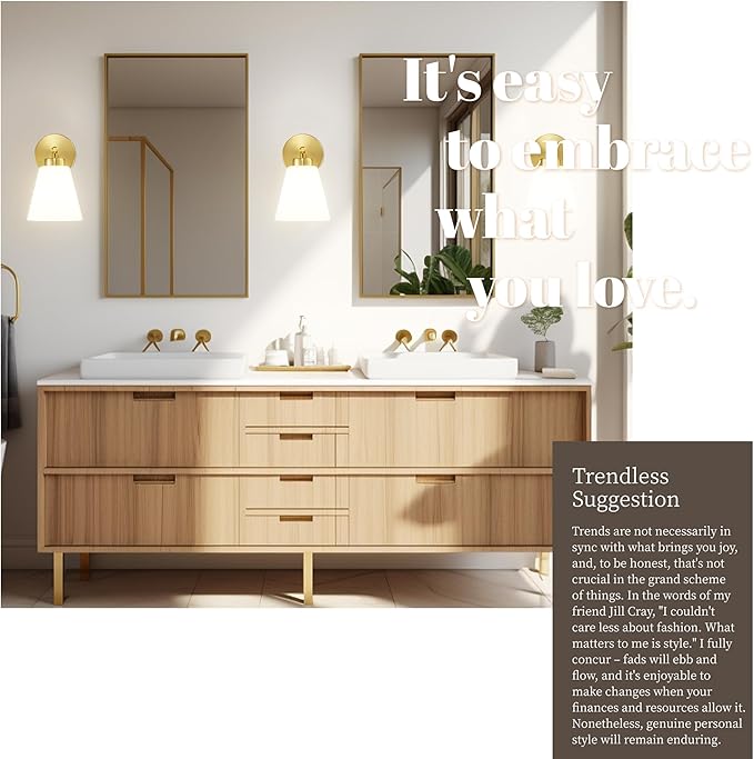 Hamilyeah Gold Sconces Wall Lighting Set of Two with Frosted Glass Shade, Industrial Bathroom Lighting Fixture with Milk Shade, Modern Brass Vanity Sconce Lighting for Bedroom, Living Room