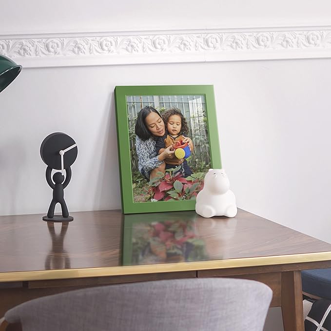 Renditions Gallery 8x10 inch Picture Frame High-end Modern Style, Made of Solid Wood and High Definition Glass Ready for Wall and Tabletop Photo Display, Green Frame