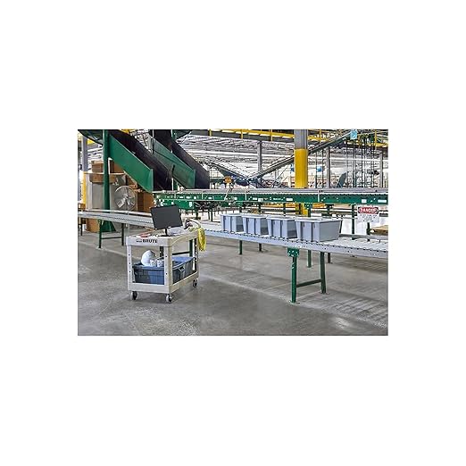 Rubbermaid Commercial 452088BG Heavy-Duty Utility Cart, Two-Shelf, 25 1/4w x 44d x 39h, Beige