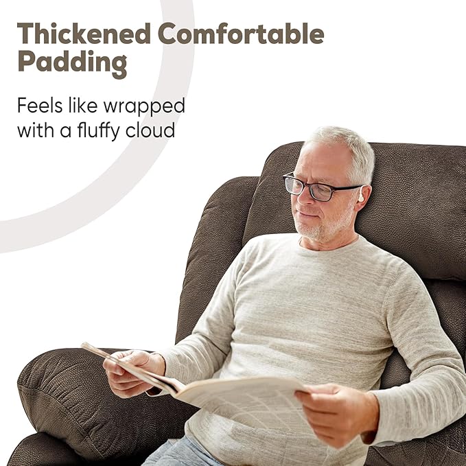 Power Lift Recliner Chair for Elderly with Heated and Massage, Adjustable Lift Chair Recliner, USB Port, Side Pocket, Plush Fabric, Brown