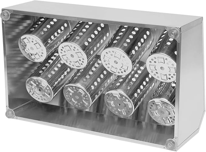 DYNAMI 8-Compartment Stainless Steel Utensil Holder,Commercial Perforated Silverware Holder,Cylinder Silverware Utensil Holder Flatware Organizer Countertop,for Restaurant Kitchen(8-Compartment)