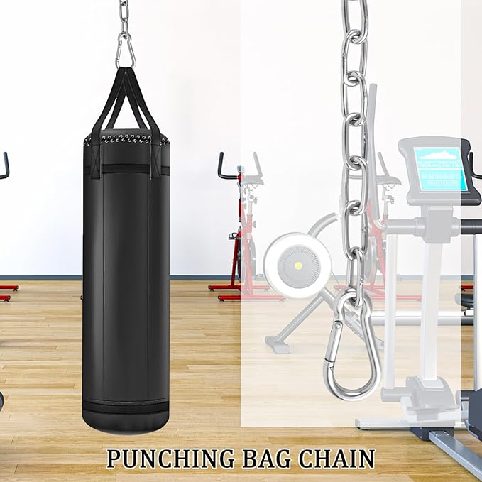 Hammock Chair Chain, 2 Pack 44in Hanging Swing Chain with 4 Carabiners, 660LB Capacity Heavy Duty Hammock Hanging Kit for Punching Bags, Swing Hangers, Porch, Patio, Playground Indoor Outdoor (Silver)