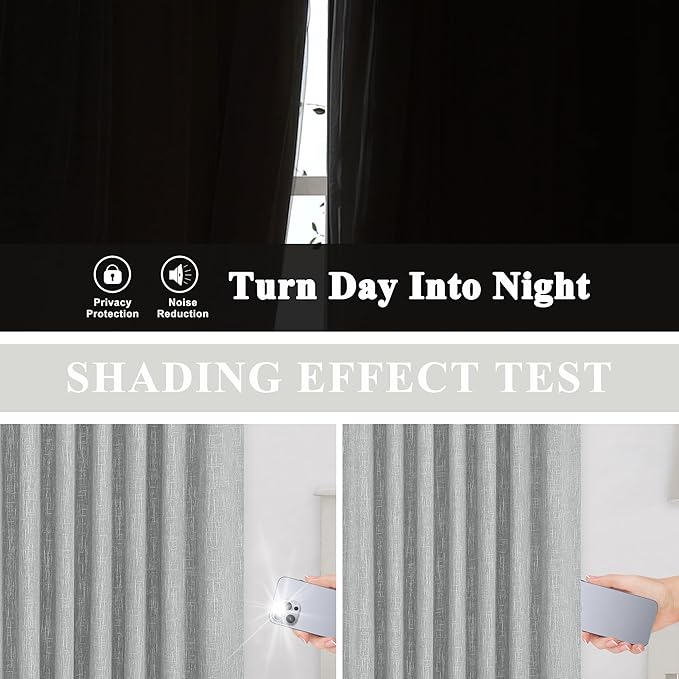 Vision Home Silver Grey Pinch Pleated Full Blackout Curtains Room Darkening Window Curtains 84 inch for Living Room Bedroom Thermal Insulated Pinch Pleat Drapes with Hooks Back Tab 2 Panel 40" Wx84 L