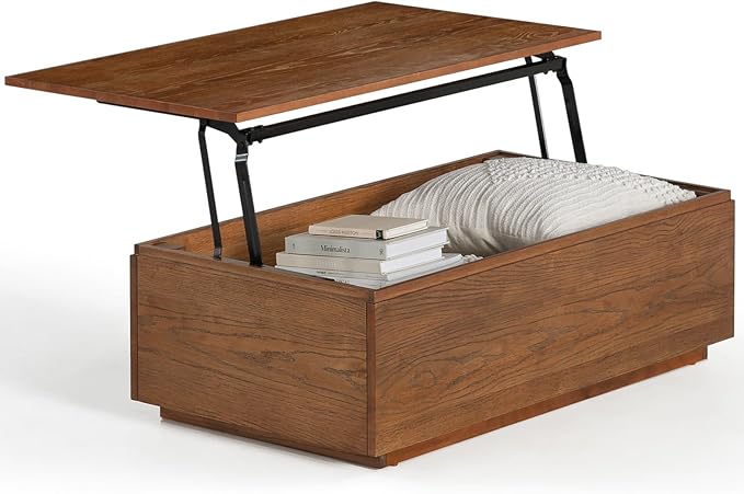 Transformer Table Lift Top Coffee Table with Storage, Modern Coffee Table for Living Room, Home Office & Dining, Space-Saving Small Coffee Desk with Panel Hidden Storage for Transformer Dining Table