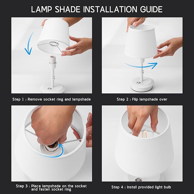 Mini – Cordless LED Table Lamp with Dimmer, Built-in Rechargeable Battery, 3-Level Brightness, Patio Table Lamp, Bedside Night Lamp, Ambient Light for Restaurant (White)