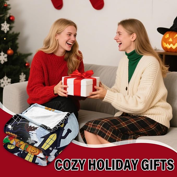 Halloween Blanket, Halloween Throw Blanket for Sofa Couch Room Bed, Xmas Gifts for Women Men Daughter Son Kids, Gifts for Thanksgiving, Pumpkin Gift, 60"x80"