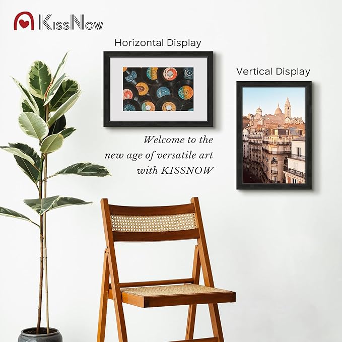 12x18 Poster Frame 4 Pack, Textured Black Solid Wood Picture Frame, Wall Hanging