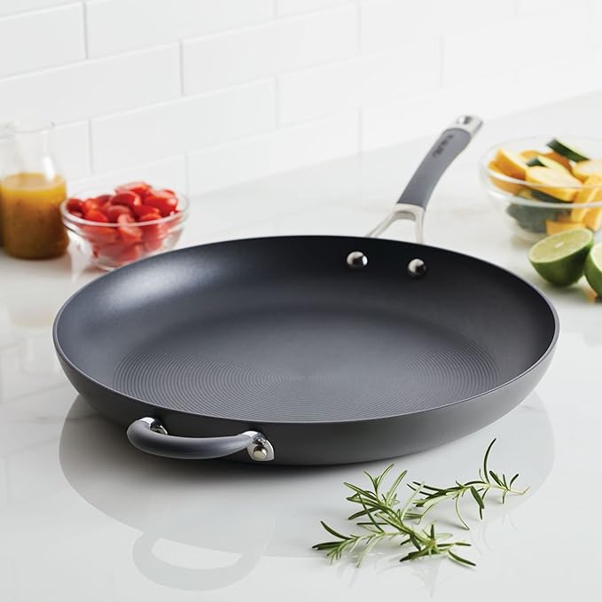 Circulon - 83906 Circulon Radiance Hard Anodized Nonstick Frying Pan / Fry Pan / Hard Anodized Skillet with Helper Handle - 14 Inch, Gray