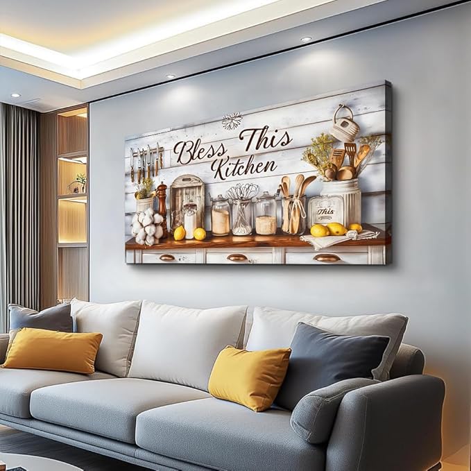 PHAOHUAXM Large Canvas Wall Art For Living Room Farmhouse Wall Decor For Bedroom Office Mural Kitchen And Restaurant Oil Painting Printed Artworks Picture Room Home Decoration Aesthetics 20"x40"