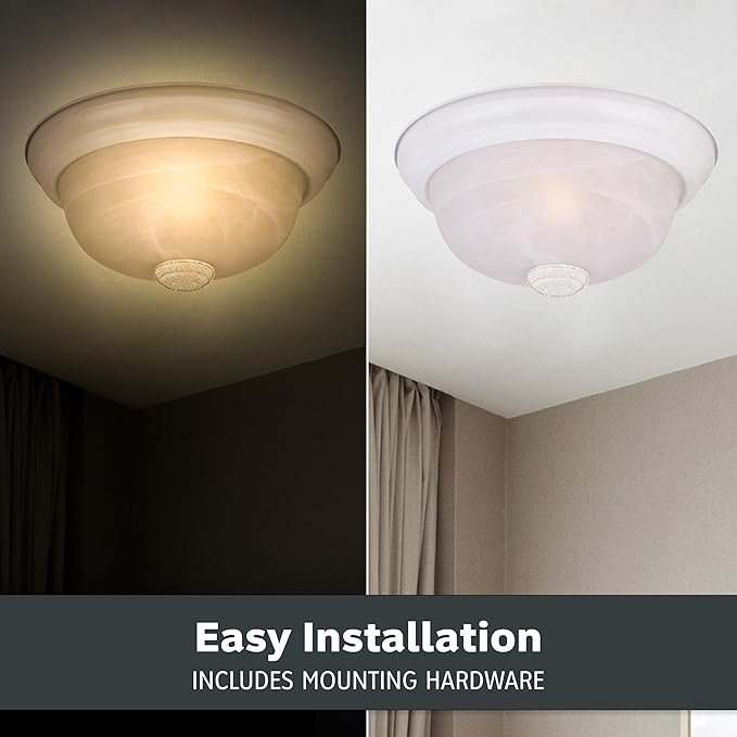 Designers Fountain 11 in 2-Light Flush Mount Ceiling Light, White, 1257S-WH-AL