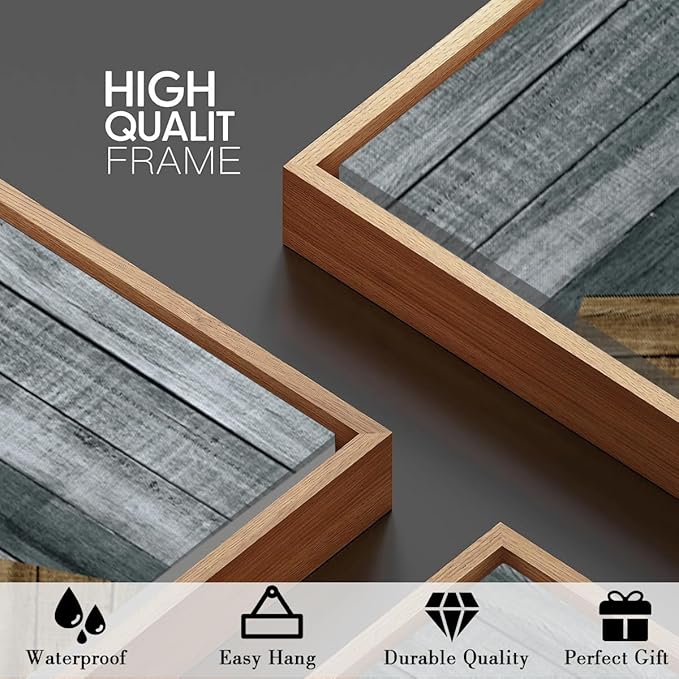 BINCUE Rustic Mountain Canvas Wall Picture Framed Wall Art for Office Living Room Bedroom 16x24 Inches Set of 3