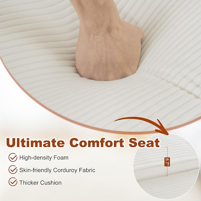 149.6" Sectional Couch, Upholstered Modular Sofa L Shaped Couch with Ottoman, Sectional Couches for Living Room and Office, Beige