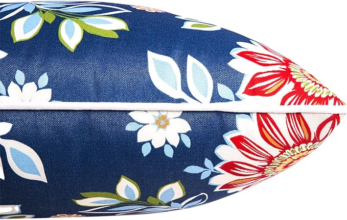 JMGBird Outdoor Pillows Waterproof Set of 2 Outdoor Throw Pillows with Insert Included 12×20 Inch Outdoor Lumbar Pillows for Patio Furniture