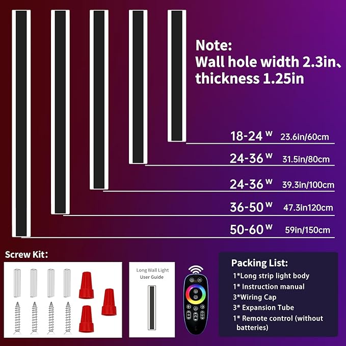 Mikeru Modern Outdoor Light Fixture, 39inch Modern RGB Outdoor Wall Light 10%-100% Dimmable with Memory Function Long Outdoor Porch Lights Featuring Multiple Modes and 12 Colors for Patio Entryway