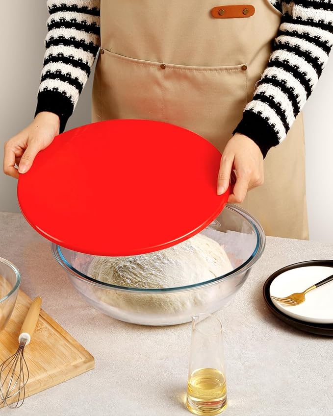 NUTRIUPS 4.76 Quart Large Glass Salad Bowl with Lid, Large Mixing Bowl for Pasta and Serving