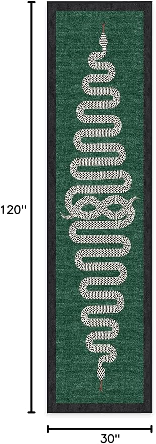 RUGGABLE x Jonathan Adler Machine Washable Modern Runner Rug – Venom Emerald 2.5x10, Stain-Resistant, Non-Slip – Washable Rug for Hallway, Entryway, Living Room & Kitchen–with Cushioned Pad