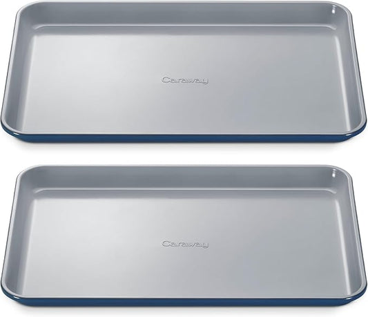 Caraway Non-Stick Ceramic Medium Baking Sheet - Naturally Slick Ceramic Coating - Non-Toxic, PTFE & PFOA Free - Perfect for Baking, Roasting, and More - Medium (15" x 10") - Navy