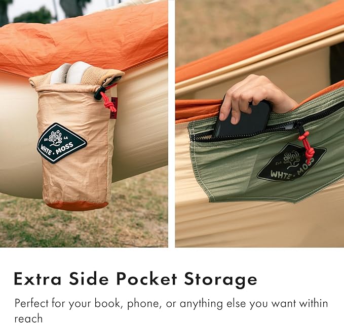 Suparpine I Hammock for Camping with Straps Included (Light Orange, Single)