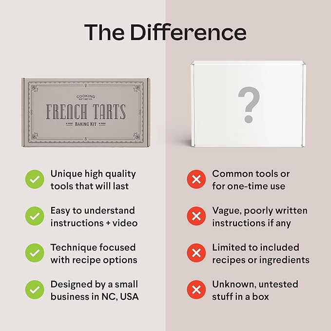 French Tart Baking Set | Mothers Day Unique Baking Gifts Kitchen Baking Supplies Present Food Making Kit For Adults & Parisian Cooking Tools for Pastry Dessert