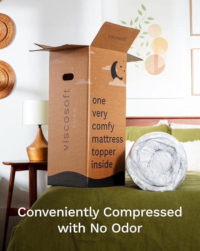 ViscoSoft Dusk 3-Inch Memory Foam Mattress Topper - Full Mattress Topper, Washable Cover, Cooling & Back Pain Relief, CertiPUR-US Performance Tested and Certified Foam