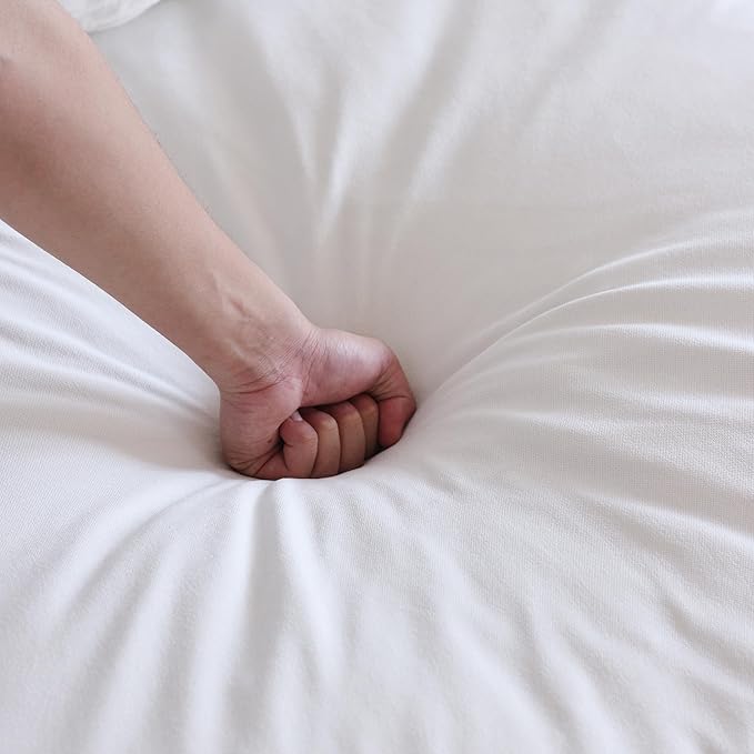 JACH Modern Ottoman Module for Living Room, Cushion Covers Removable, Minimalist Comfy Breathable Footstool for Living Room Apartment (White)