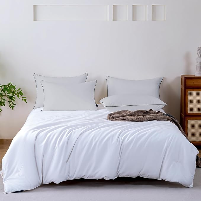 GOHOME Pillows Standard Size Set of 4 - Bed Pillows for Sleeping 4 Pack, Cooling Supportive Hotel Pillows with Premium Soft Down Alternative Fill for Side Stomach and Back Sleepers