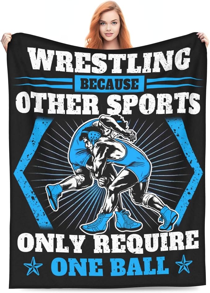 Wrestling Gifts, Wrestling Throw Blanket, Stuff for Men Women Boys Girls Lover Adult Cozy Fleece Flannel Bedding Decor Plush for Couch Sofa Bed 40"X50"